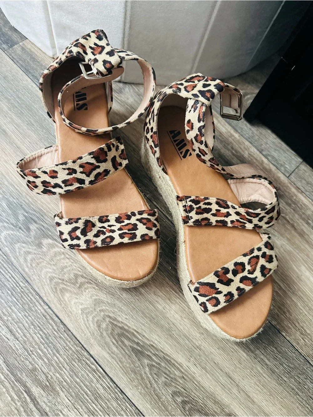 Leopard Print Platform Espadrille Sandals - Women